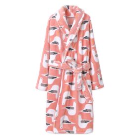 Girls Self Tie Soft Plush, Pink Pigeon Bathrobe/Pajamas