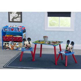 Mickey Mouse 4-Piece Toddler Playroom Set - Includes Table; 2 Chairs and Toy Box; Blue