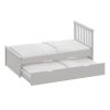 Yes4wood Gray Twin Bed with Trundle, Solid Wood Malibu Bed Frame with Twin Size Pull-Out Trundle for Kids and Toddlers