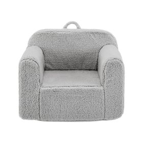 Kids Armchair Toddler Couch Baby Sofa Chair with Sherpa Fabric for Boys and Girls (Grey)