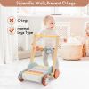 Wooden Baby Walker with Building Blocks, Push Walker for Baby Boys and Girls Learning to Walk Toddler Gift for 1 2 3 Year Old