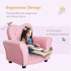 Qaba Kids Sofa Toddler Tufted Upholstered Sofa Chair Princess Couch with Diamond Decoration -AS