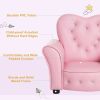 Qaba Kids Sofa Toddler Tufted Upholstered Sofa Chair Princess Couch with Diamond Decoration -AS