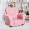 Qaba Kids Sofa Toddler Tufted Upholstered Sofa Chair Princess Couch with Diamond Decoration -AS