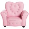 Qaba Kids Sofa Toddler Tufted Upholstered Sofa Chair Princess Couch with Diamond Decoration -AS