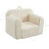 Kids Armchair Toddler Couch Baby Sofa Chair with Sherpa Fabric for Boys and Girls (Beige)