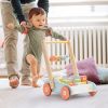 Wooden Baby Walker with Building Blocks, Push Walker for Baby Boys and Girls Learning to Walk Toddler Gift for 1 2 3 Year Old