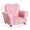 Qaba Kids Sofa Toddler Tufted Upholstered Sofa Chair Princess Couch with Diamond Decoration -AS