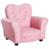 Qaba Kids Sofa Toddler Tufted Upholstered Sofa Chair Princess Couch with Diamond Decoration -AS