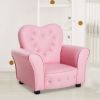 Qaba Kids Sofa Toddler Tufted Upholstered Sofa Chair Princess Couch with Diamond Decoration -AS