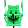 Toddler Baby Swing Set Indoor Outdoor Folding Metal Swing Frame with Safety Harness and Handrails for Backyard