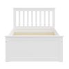 Yes4wood White Twin Bed with Trundle, Solid Wood Malibu Bed Frame with Twin Size Pull-Out Trundle for Kids and Toddlers