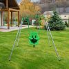 Toddler Baby Swing Set Indoor Outdoor Folding Metal Swing Frame with Safety Harness and Handrails for Backyard