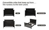 Rustic Farmhouse Style Toddler Bed Safety Guard Rails for Convertible Crib,Coffee