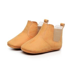 Baby Shoes Baby Xie Shoes Toddler Shoes Elastic PU Soft Shoes Children's Shoes (Option: Yellow-11)