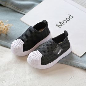 Girls Boys Casual Shoes Spring Infant Toddler Shoes Comfortable Non-slip Soft Bottom Children Sneakers Baby Kids Shoes (Option: Black-21)