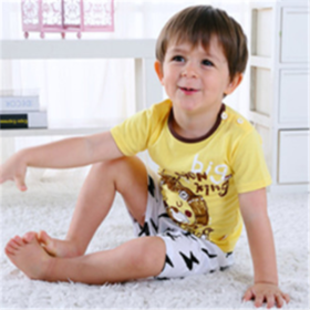 Cartoon Clothing Baby Boy Summer Clothes T-shirt Baby Girl Casual Clothing Sets (Option: Lion-110cm)