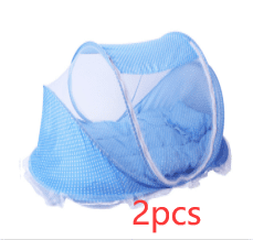 Foldable  Baby Bed Net With Pillow Net 2pieces Set (Option: Blue 2pcs)