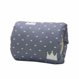 Adjustable Baby Cotton Nursing Arm Pillow Breastfeeding Washable Baby Infant Nursing Breastfeeding Pillow Cushion Arm Pad (Option: Dark Blue Small Crown-25X23CM)