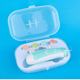 Newborn Nail Clipper Electric Baby Anti-pinch Meat Care Set (Color: Blue)