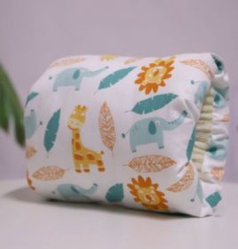 Adjustable Baby Cotton Nursing Arm Pillow Breastfeeding Washable Baby Infant Nursing Breastfeeding Pillow Cushion Arm Pad (Option: White background deer elephant-25X23CM)