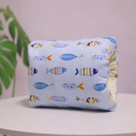 Adjustable Baby Cotton Nursing Arm Pillow Breastfeeding Washable Baby Infant Nursing Breastfeeding Pillow Cushion Arm Pad (Option: Sky Blue Little Fish-25X23CM)